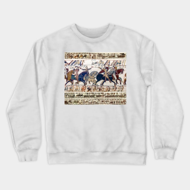 THE BAYEUX TAPESTRY ,BATTLE OF HASTINGS ,NORMAN KNIGHTS HORSEBACK Crewneck Sweatshirt by BulganLumini